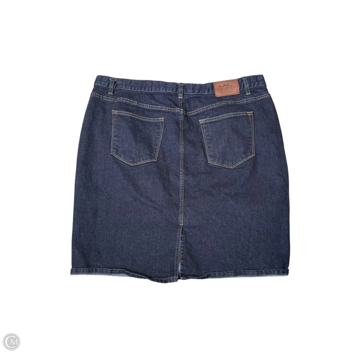 Skirt Midi By Lauren By Ralph Lauren In Blue Denim, Size: 18