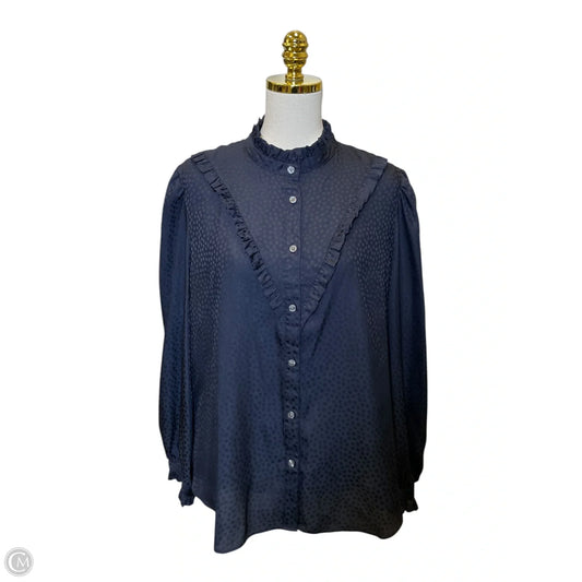 Top Long Sleeve By Ann Taylor In Blue, Size: Xl