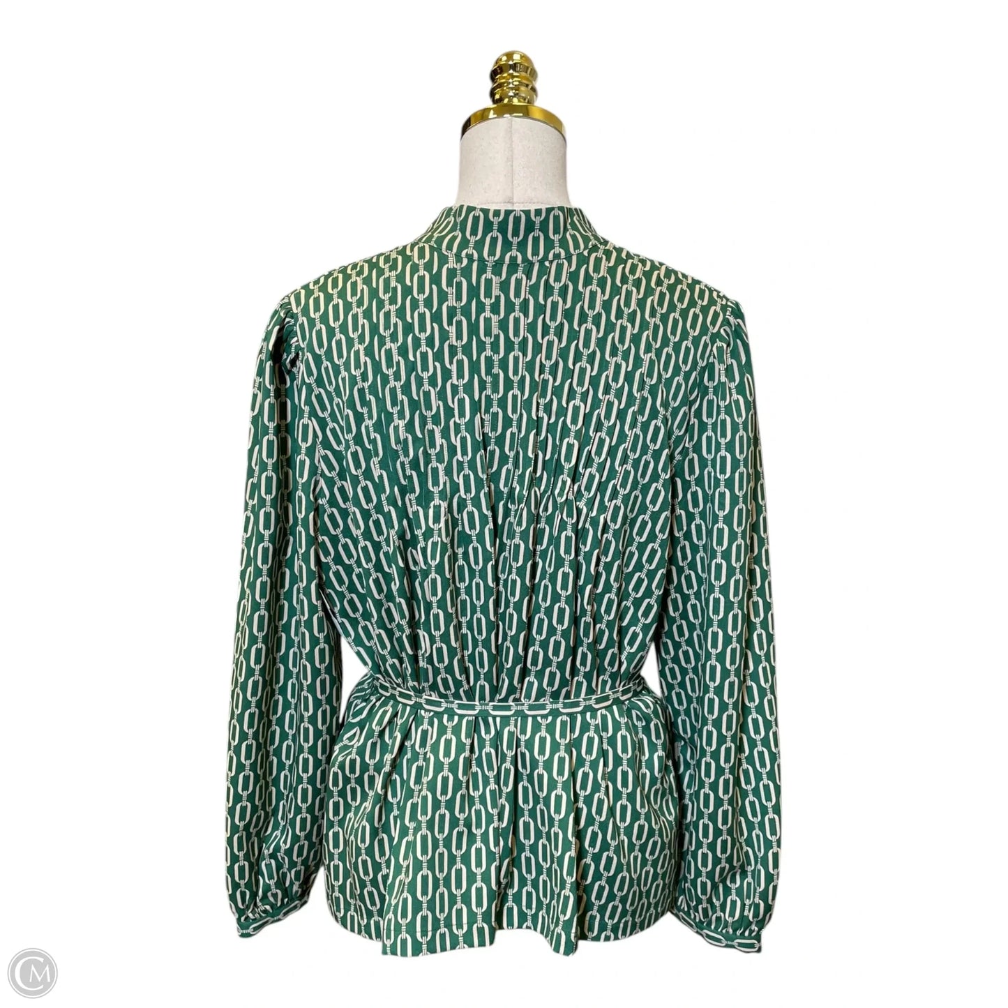 Top Long Sleeve By Ann Taylor In Green & Tan, Size: Lp