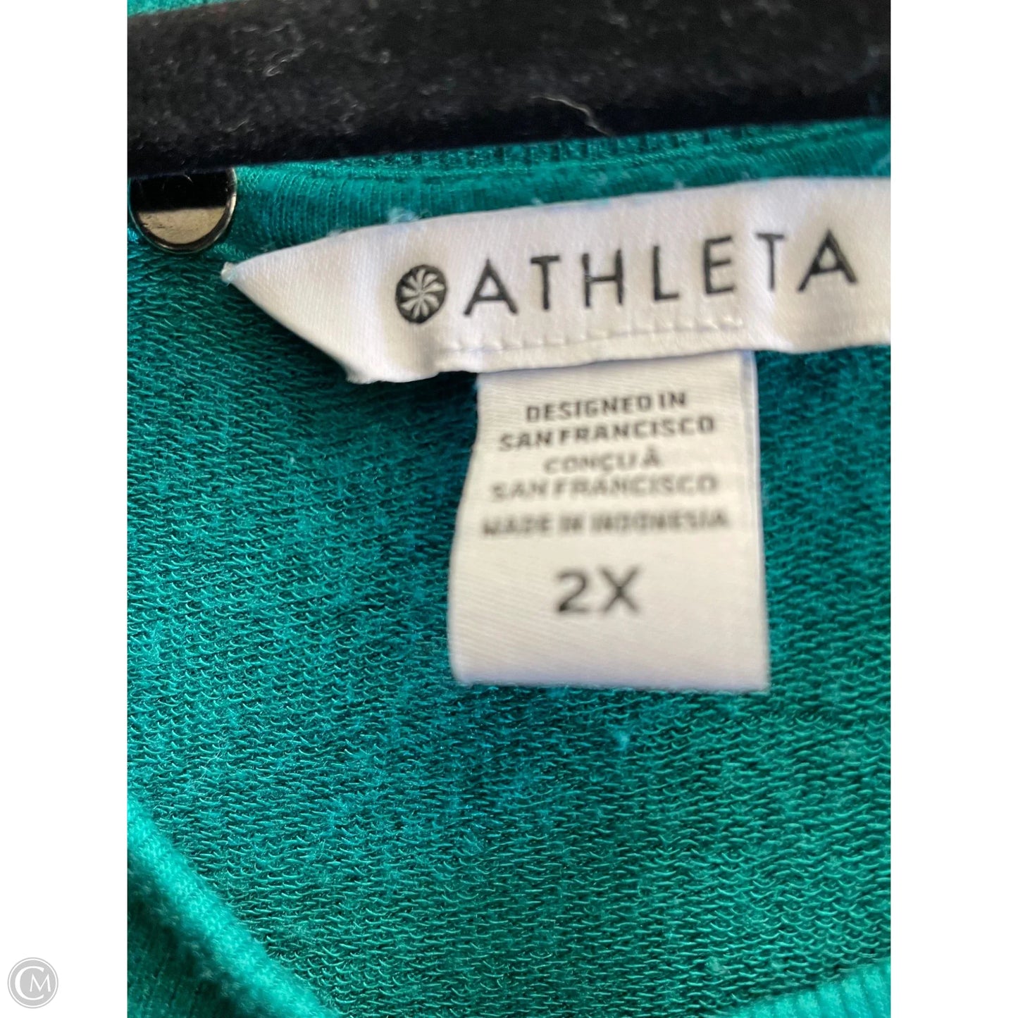 Athletic Top Short Sleeve By Athleta In Green, Size: 2x