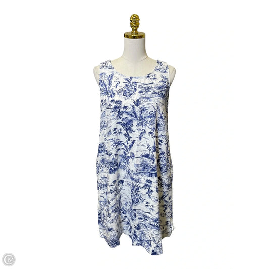 Dress Casual Midi By Joie In Blue & White, Size: M