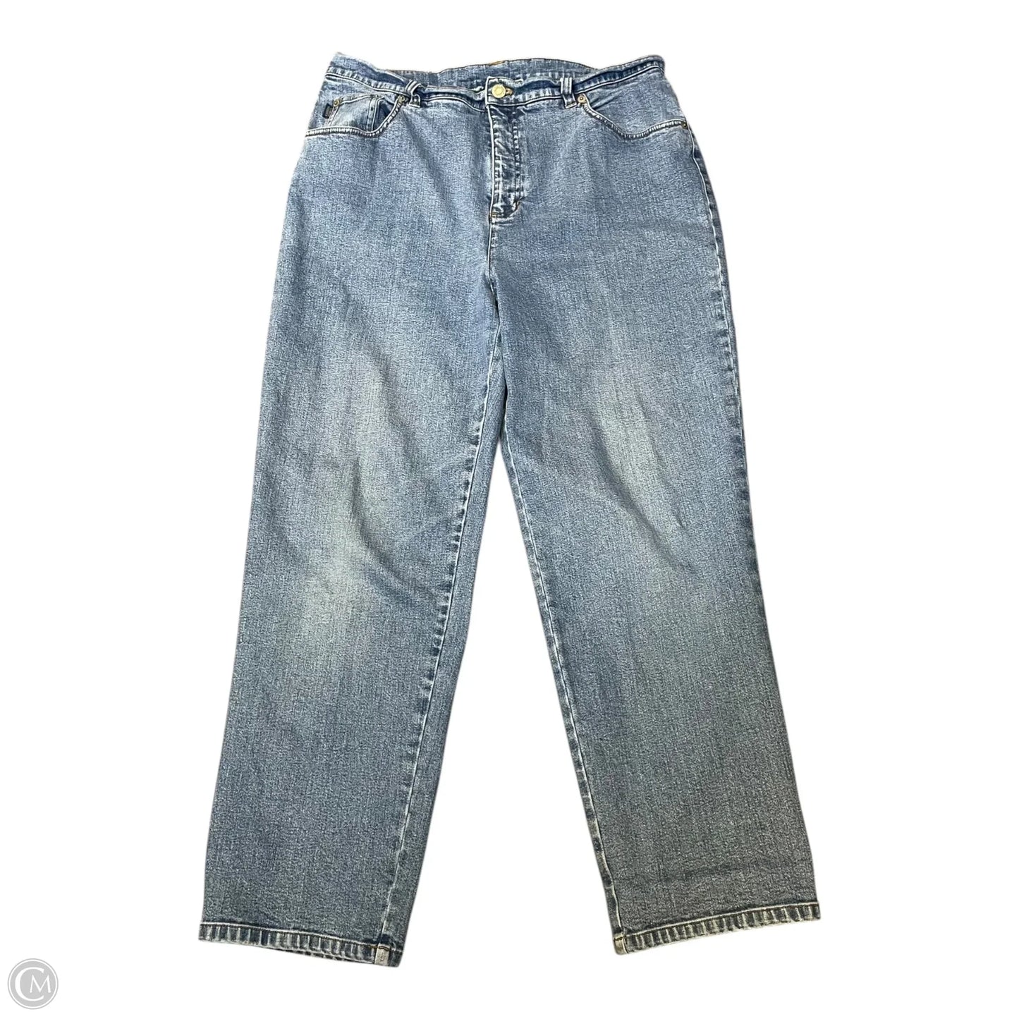 Jeans Straight By Lauren By Ralph Lauren In Blue Denim, Size: 14