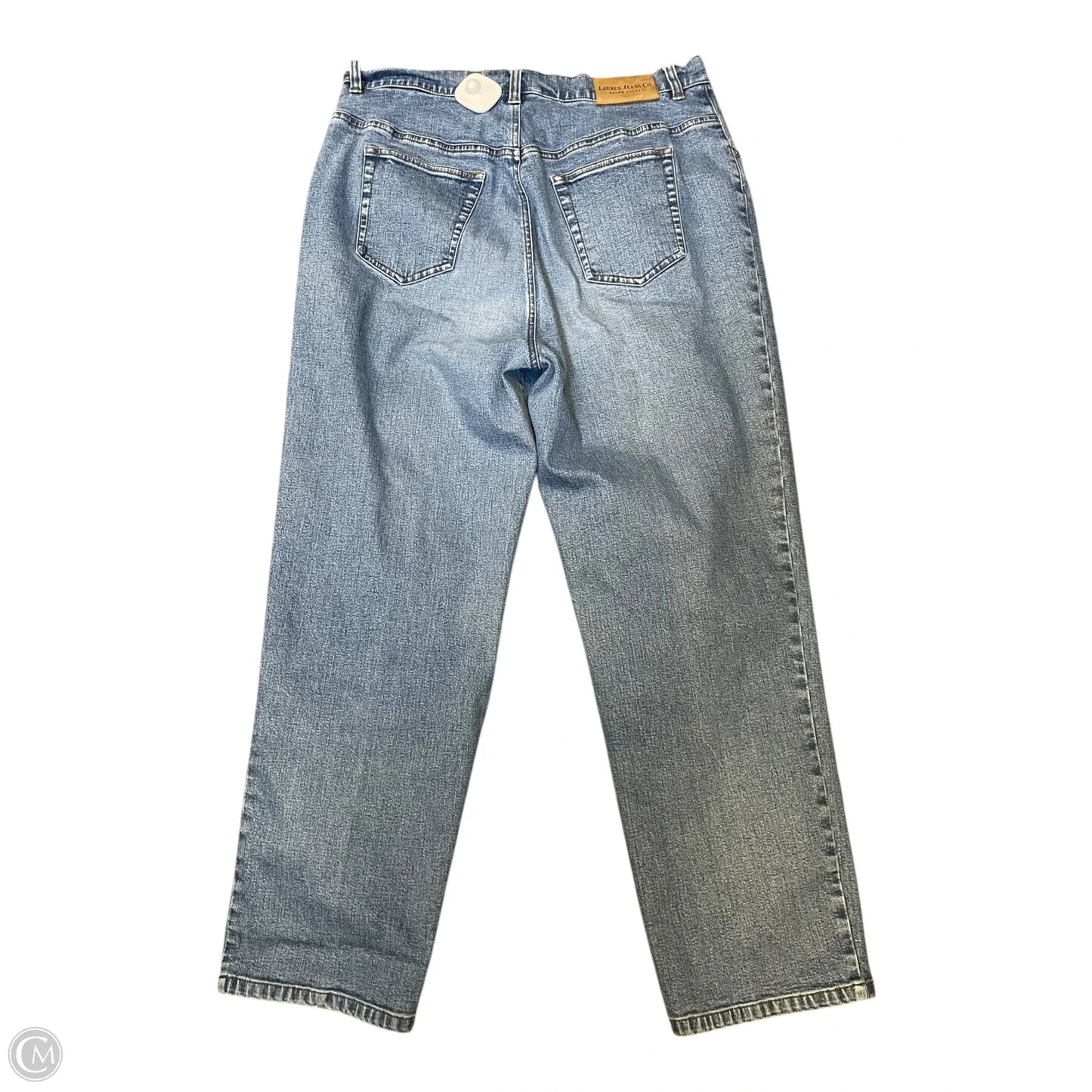Jeans Straight By Lauren By Ralph Lauren In Blue Denim, Size: 14