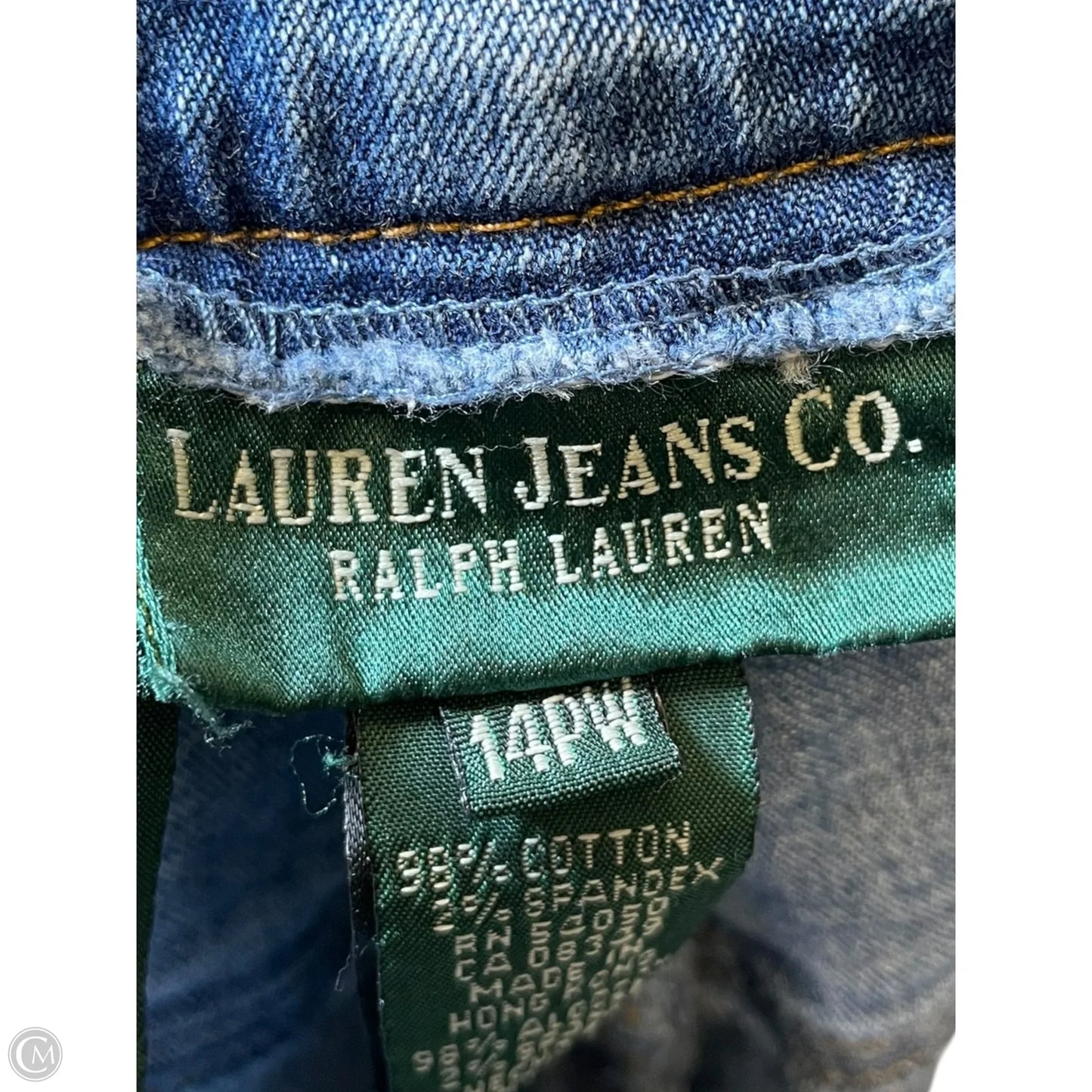 Jeans Straight By Lauren By Ralph Lauren In Blue Denim, Size: 14
