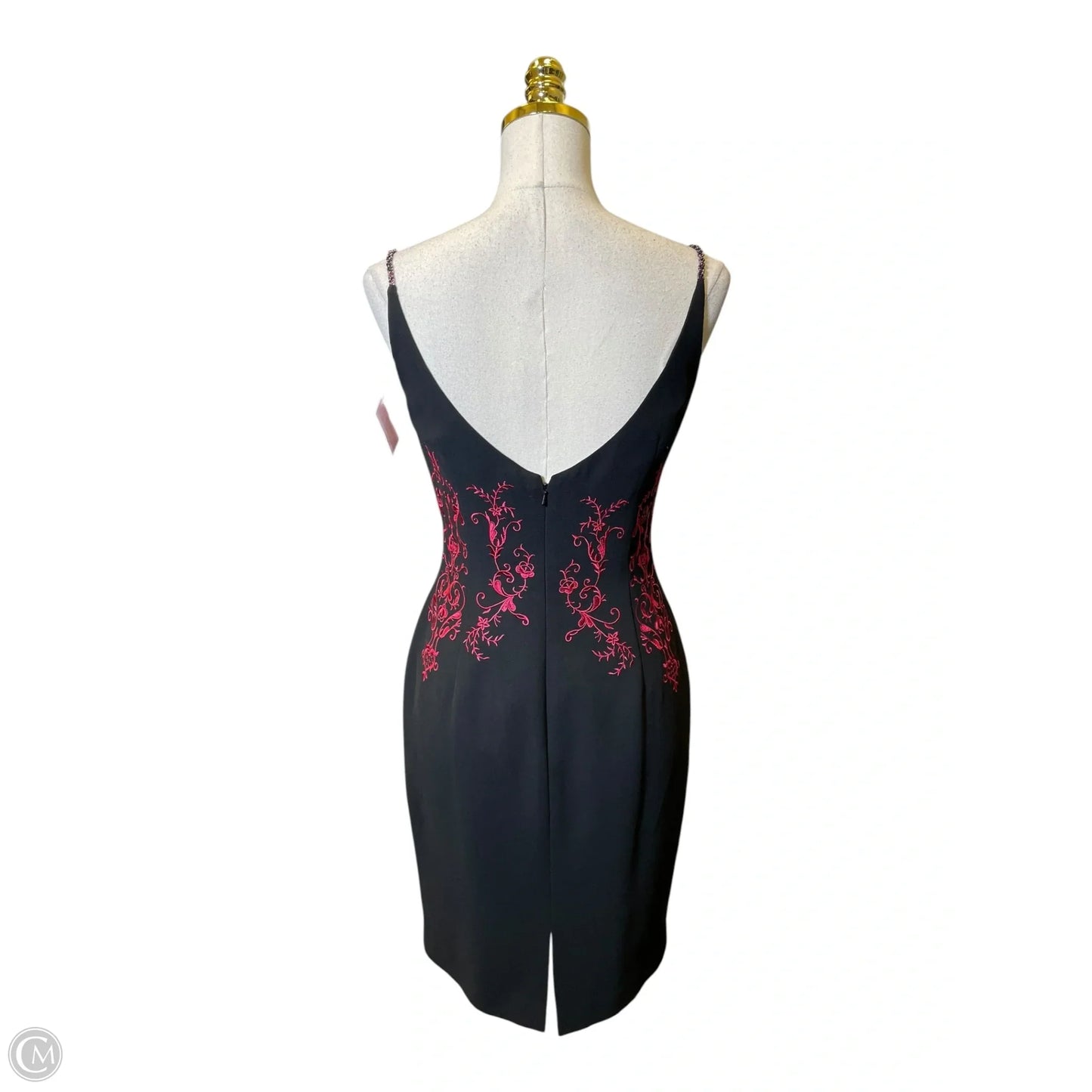 Dress Casual Midi By Maggy London In Black & Red, Size: S
