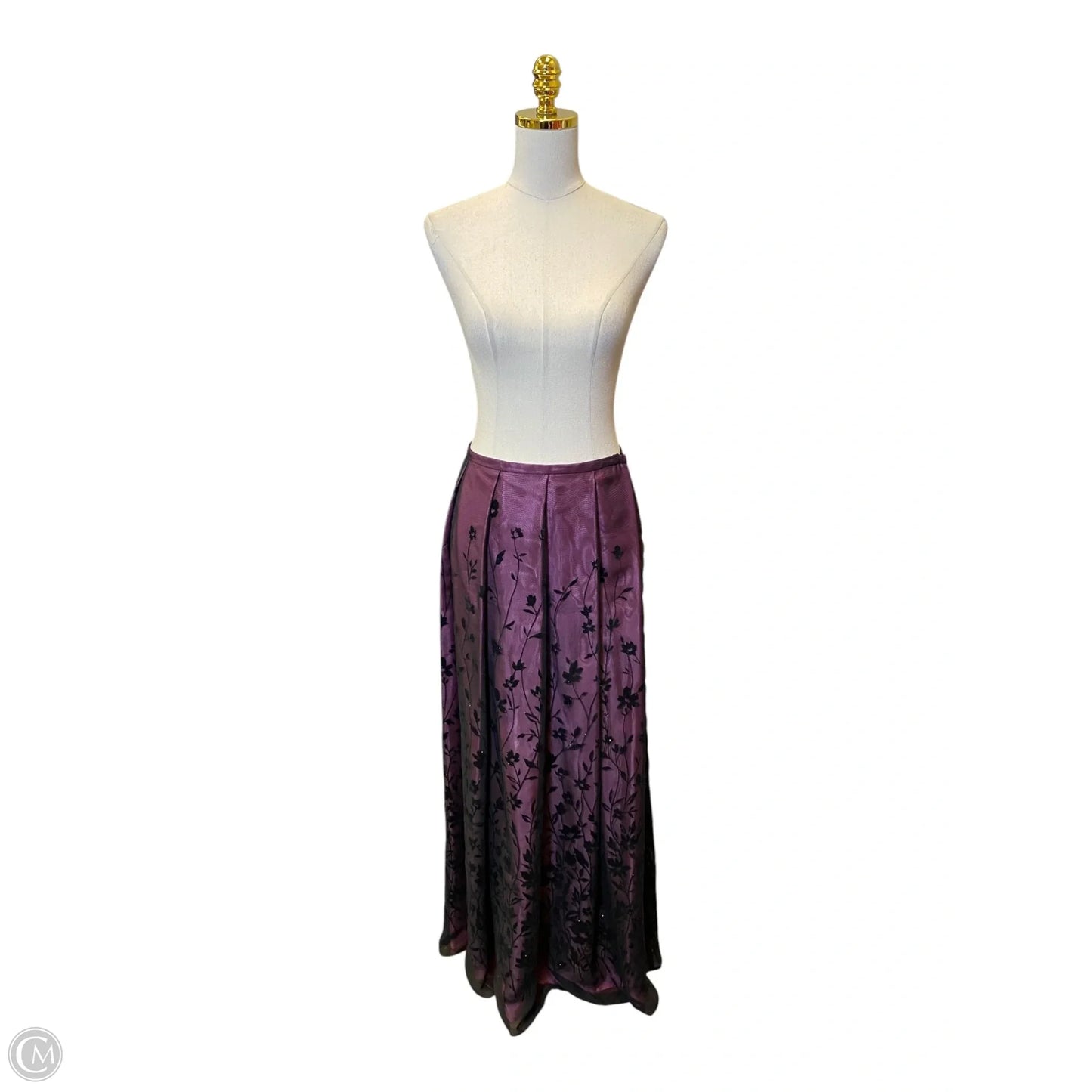 Skirt Maxi By Arianna In Black & Pink, Size: 12