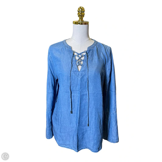 Top Long Sleeve By Michael By Michael Kors In Blue, Size: L