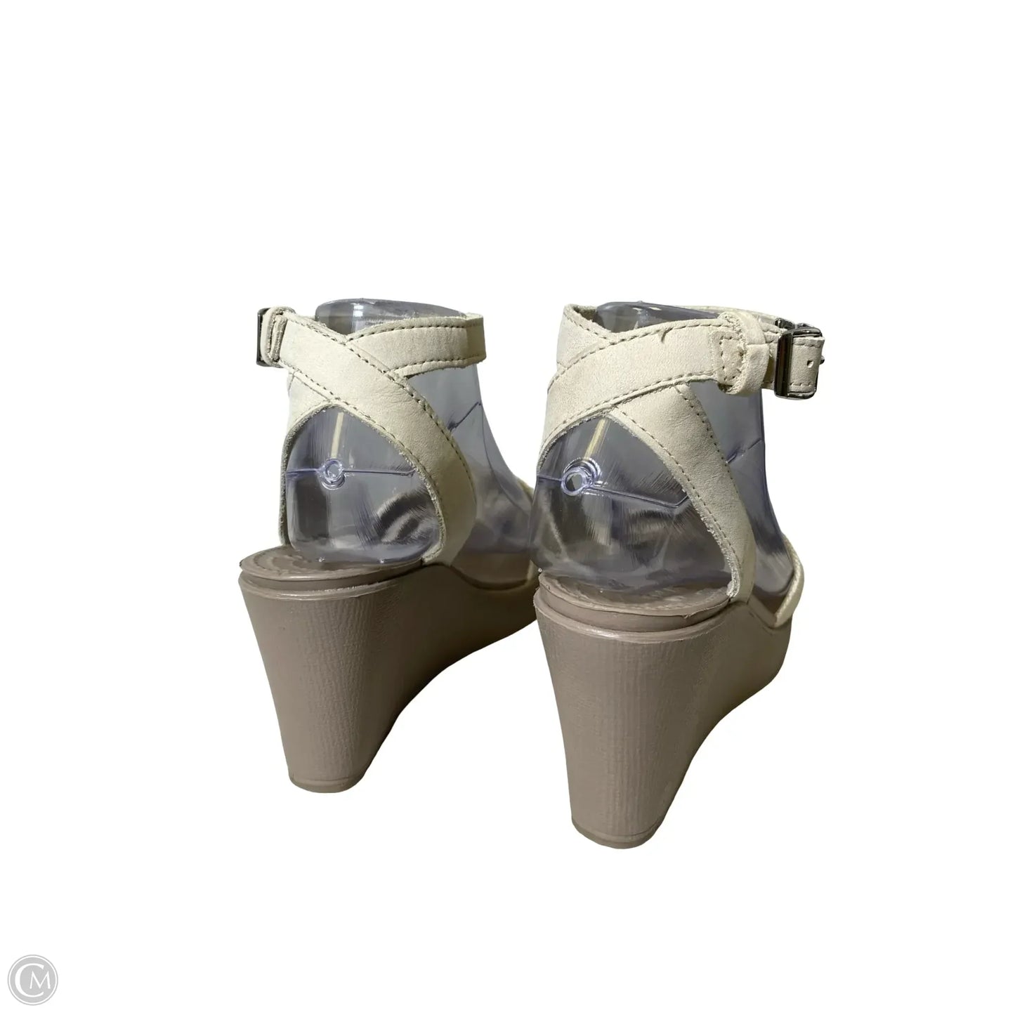 Shoes Heels Platform By Crocs In Cream, Size: 7