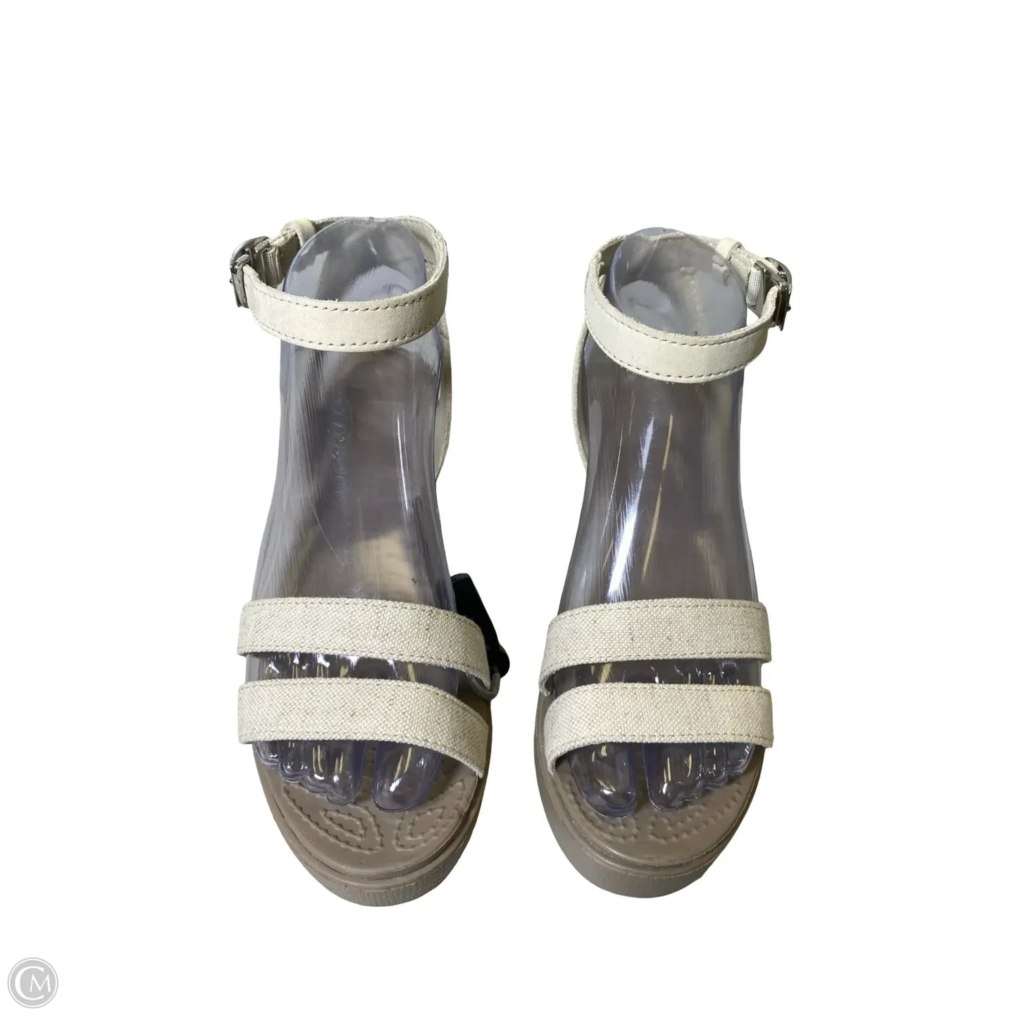 Shoes Heels Platform By Crocs In Cream, Size: 7
