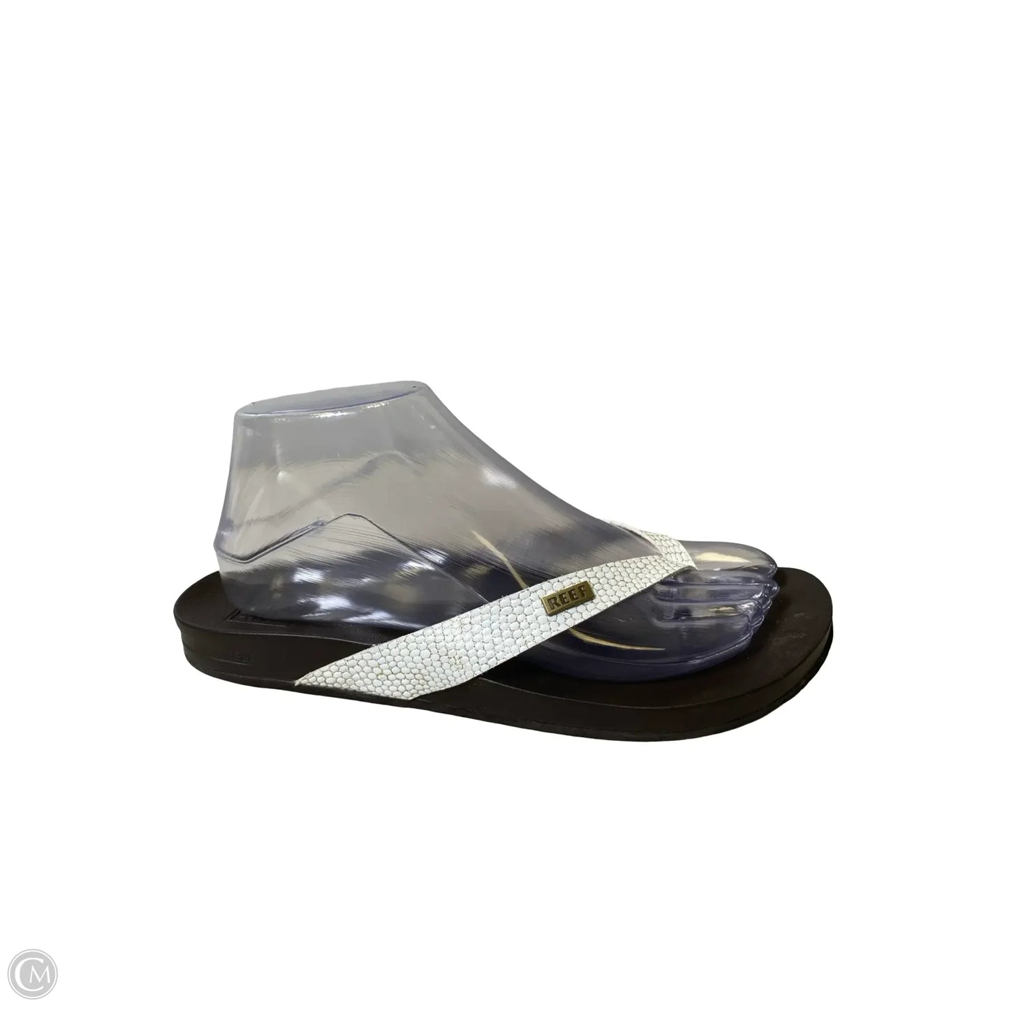 Sandals Flats By Reef In Black & White, Size: 8
