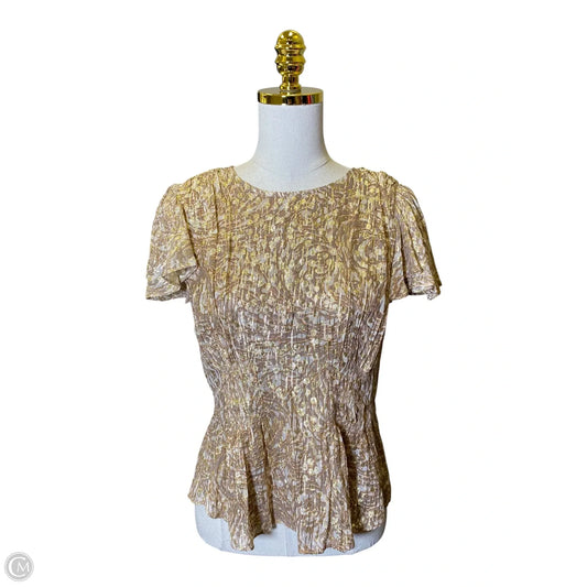 Top Short Sleeve By Parker In Gold, Size: S