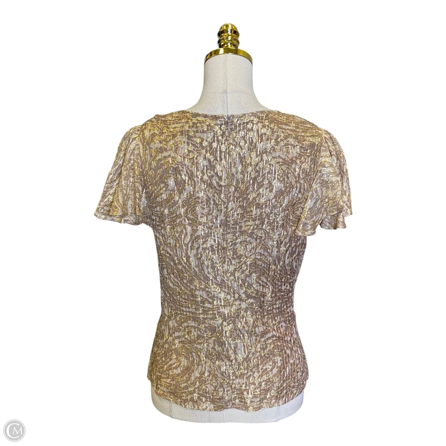 Top Short Sleeve By Parker In Gold, Size: S