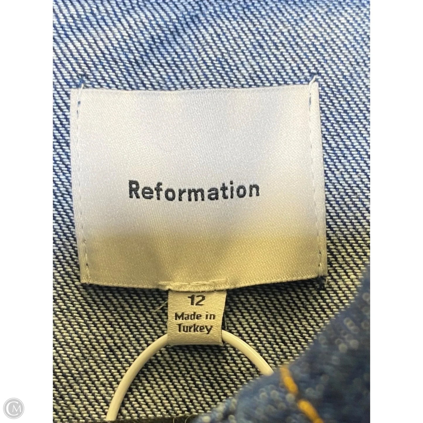 Dress Casual Midi By Reformation In Blue Denim, Size: L