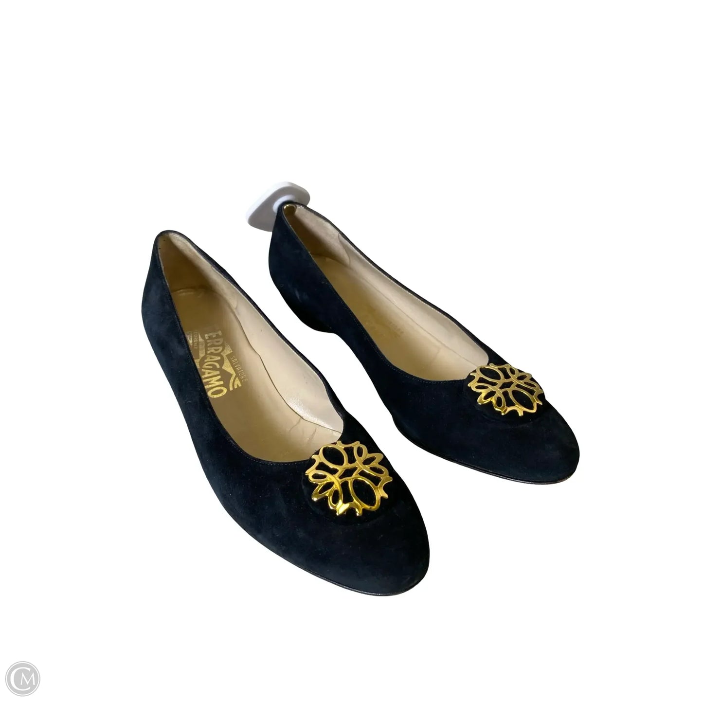 Shoes Luxury Designer By Ferragamo In Black, Size: 8