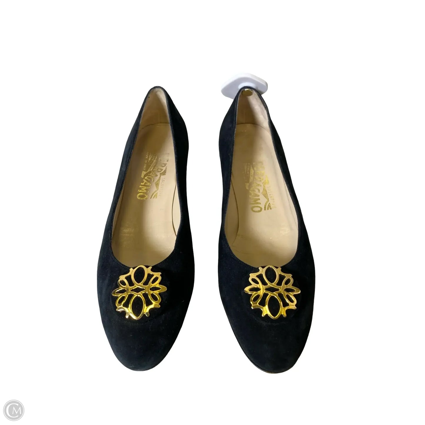 Shoes Luxury Designer By Ferragamo In Black, Size: 8