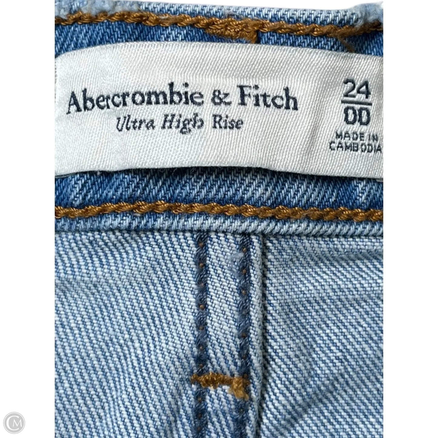 Skirt Midi By Abercrombie And Fitch In Blue Denim, Size: 0p