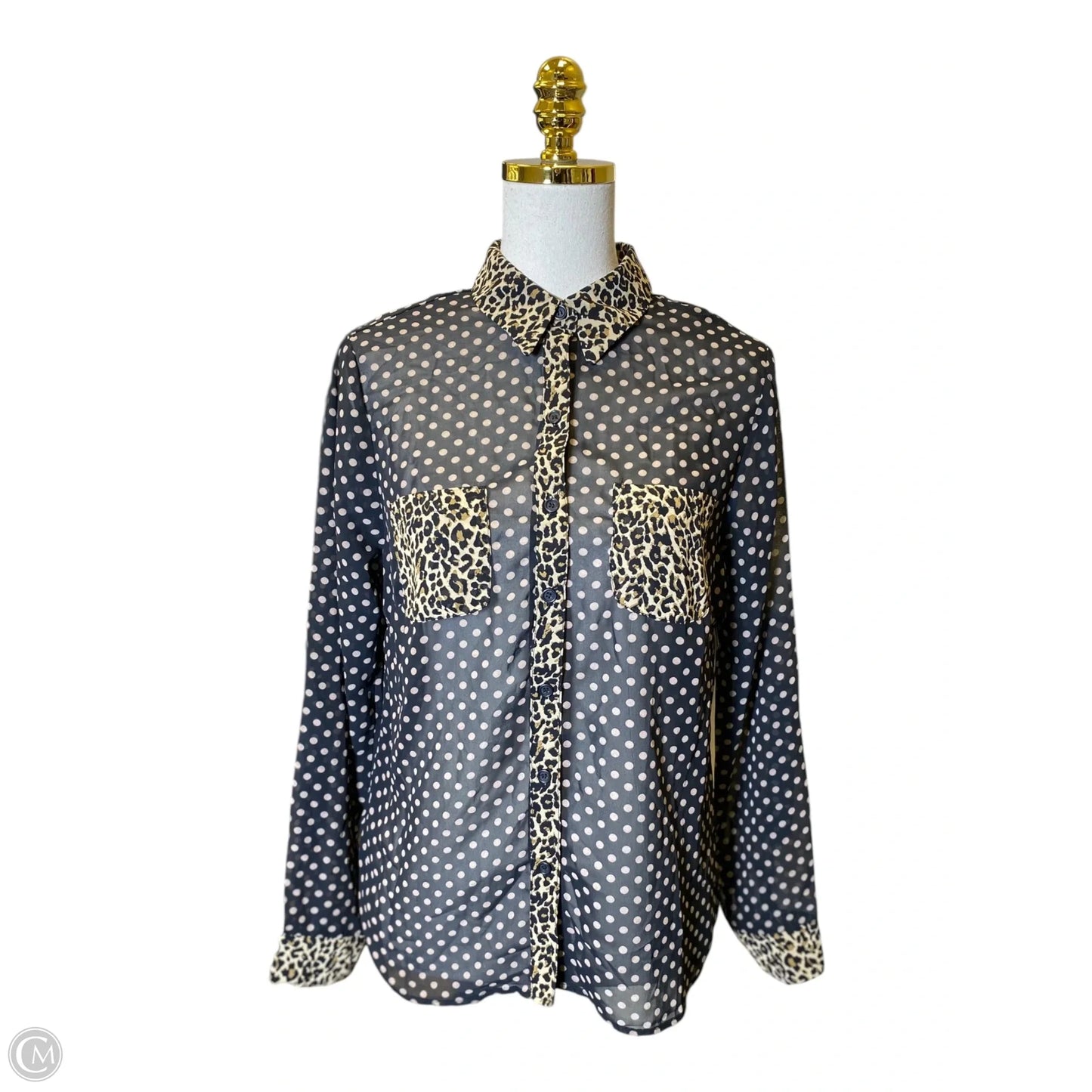 Top Long Sleeve By Venus In Animal Print, Size: M