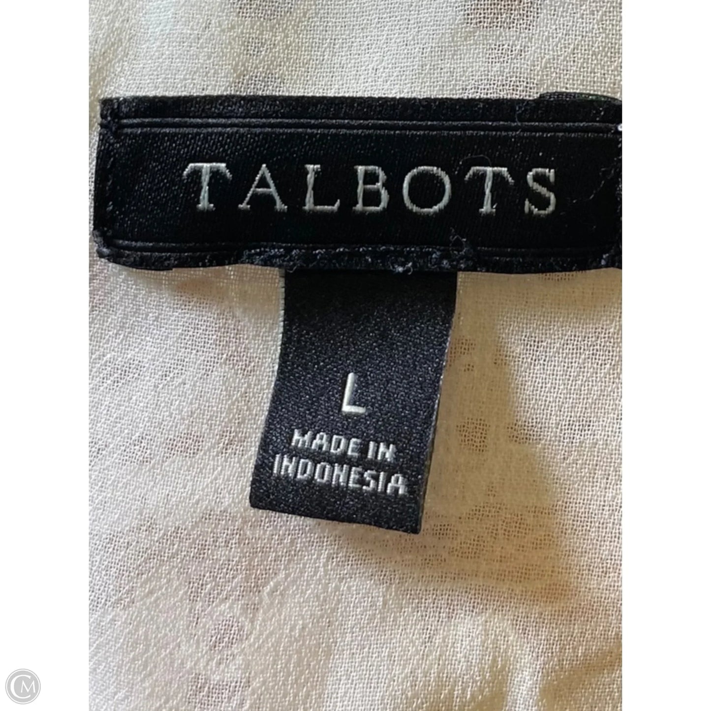Top Long Sleeve By Talbots In Black & Cream, Size: L
