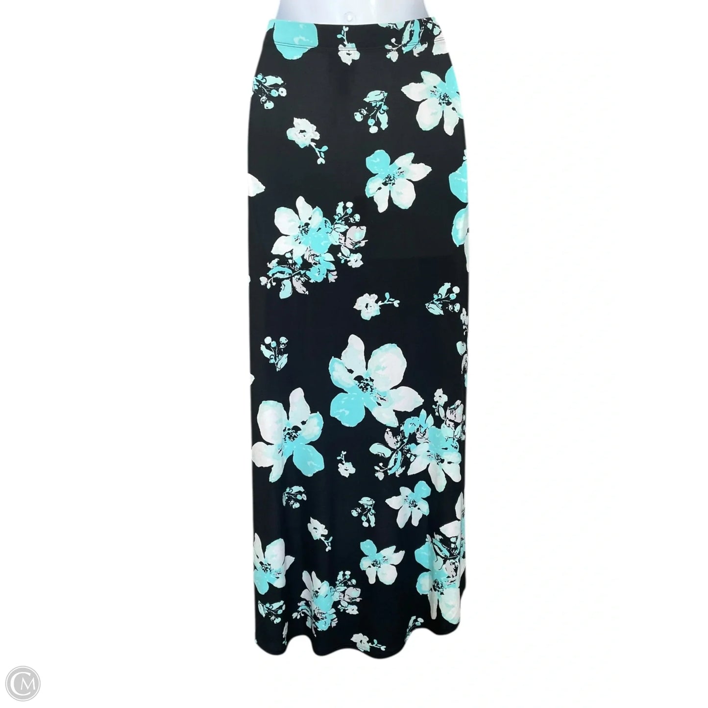 Skirt Midi By Chicos In Black & Blue, Size: M