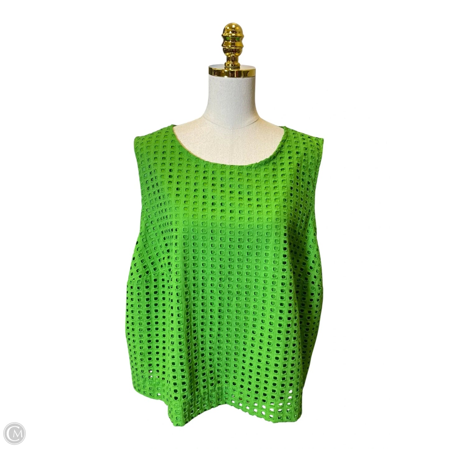 Top Sleeveless Designer By Kate Spade In Green, Size: 2x