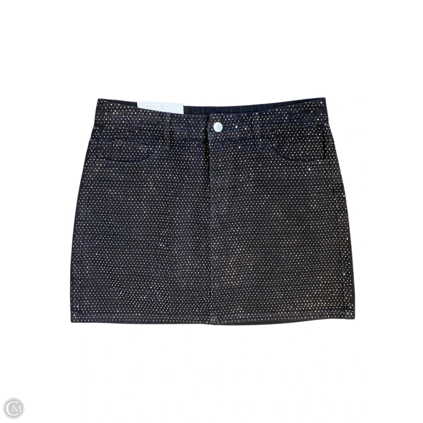 Skirt Midi By Clothes Mentor In Black & Silver, Size: L