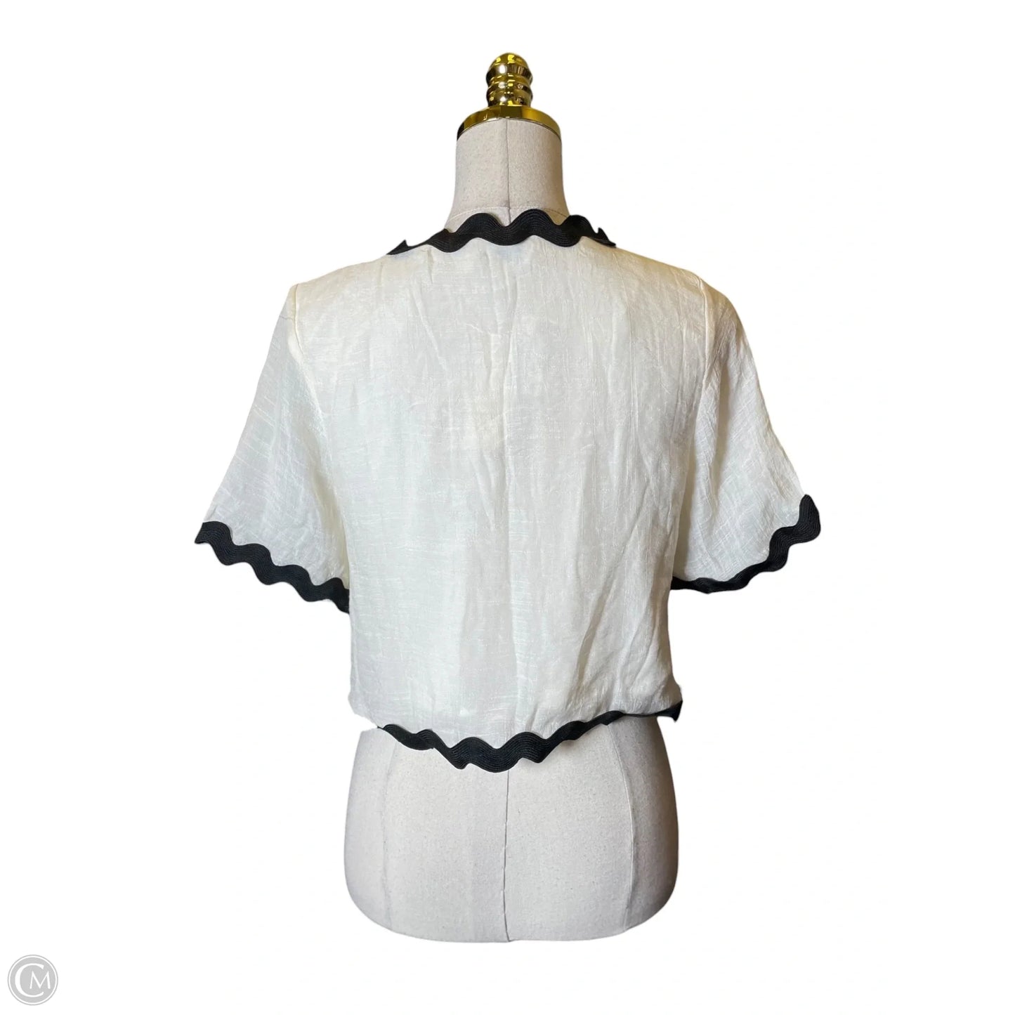 Top Short Sleeve By Francesca’s In Black & Cream, Size: Xs