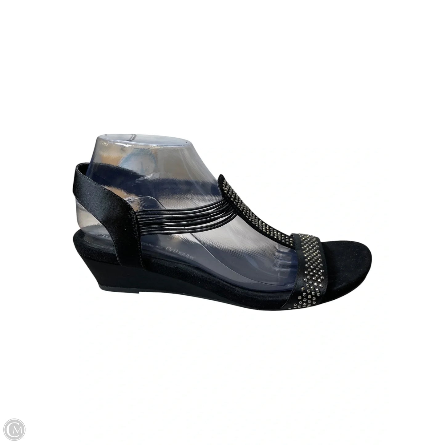 Shoes Heels Platform By Croft And Barrow In Black & Silver, Size: 9