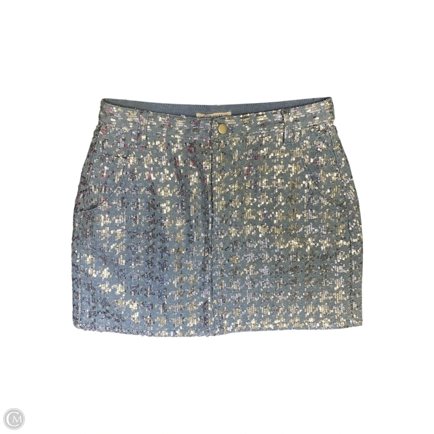 Skirt Midi By 12th Tribe In Blue Denim, Size: L