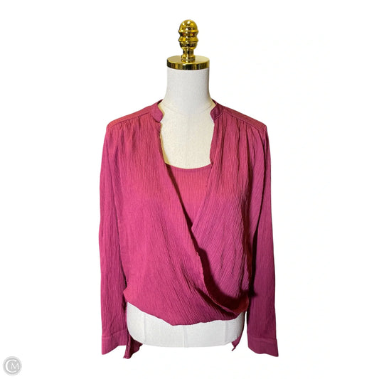 Top Long Sleeve By Clothes Mentor In Maroon, Size: S