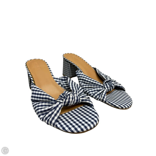 Shoes Heels Block By J. Crew In Blue & White, Size: 10