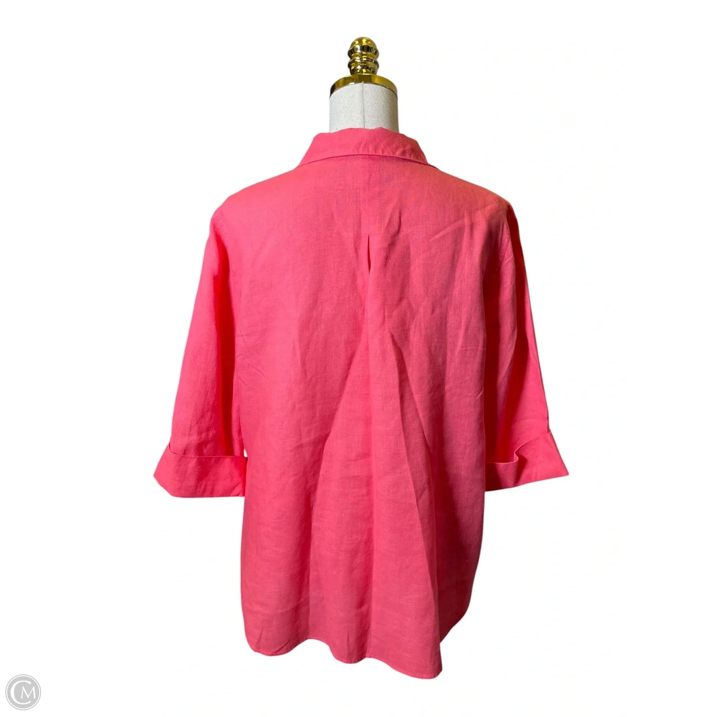 Top 3/4 Sleeve By Chicos In Coral, Size: L