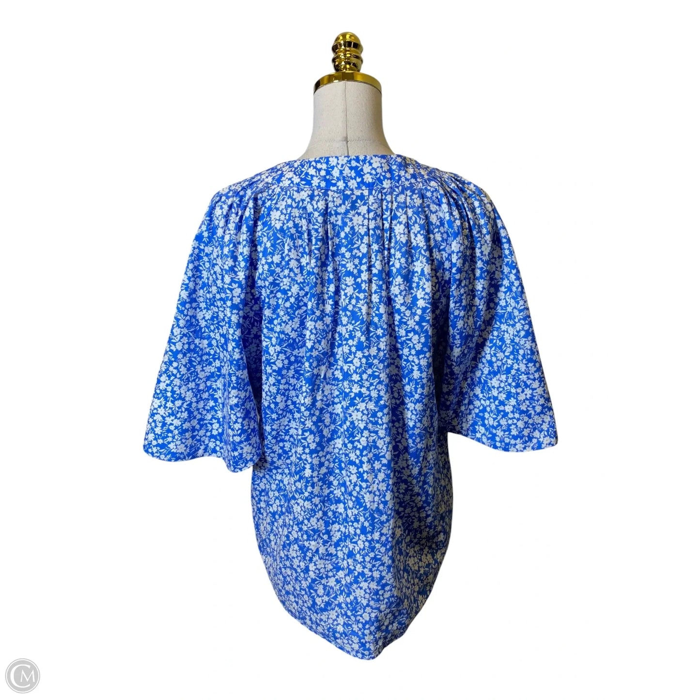 Top Short Sleeve By Tuckernuck In Blue & White, Size: L
