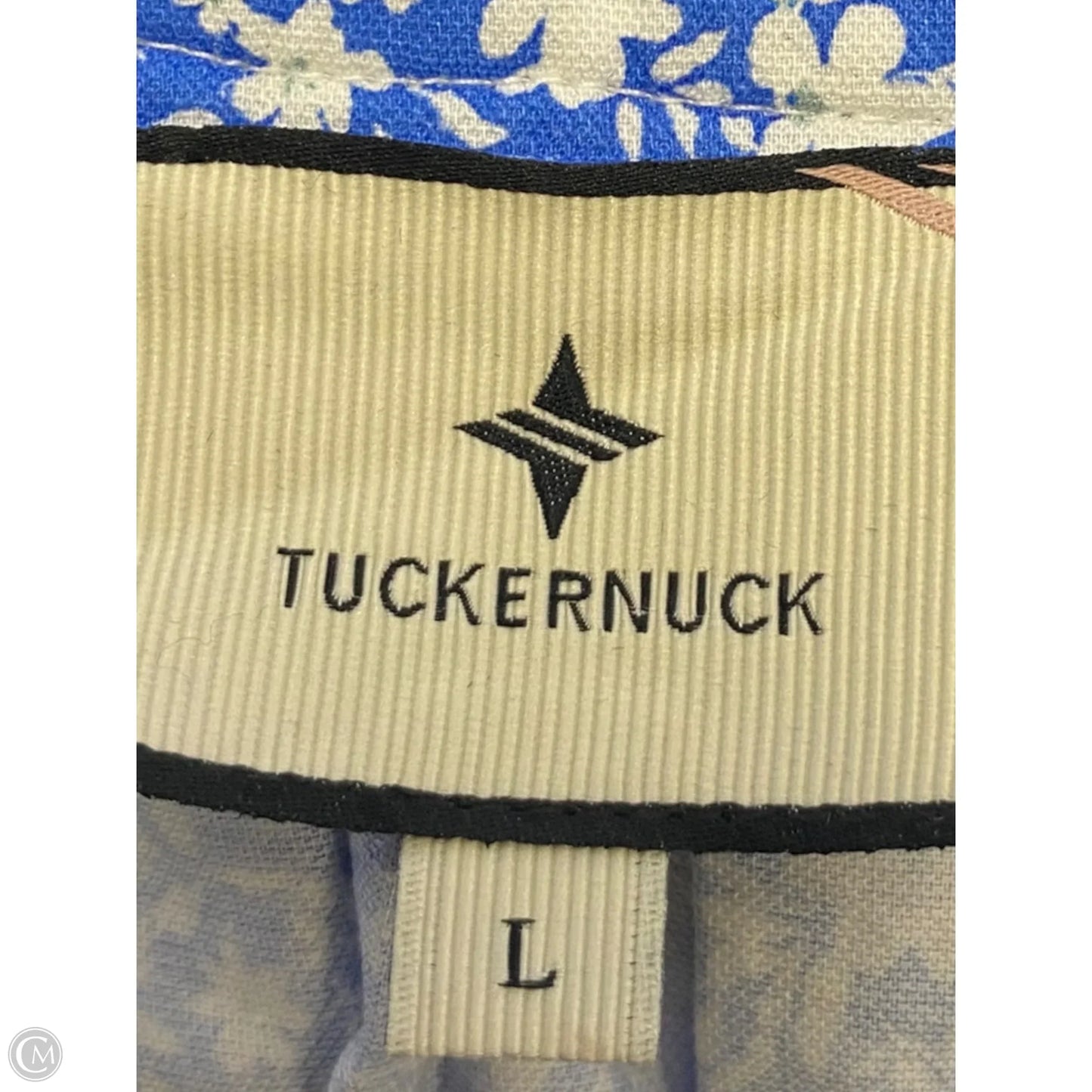 Top Short Sleeve By Tuckernuck In Blue & White, Size: L
