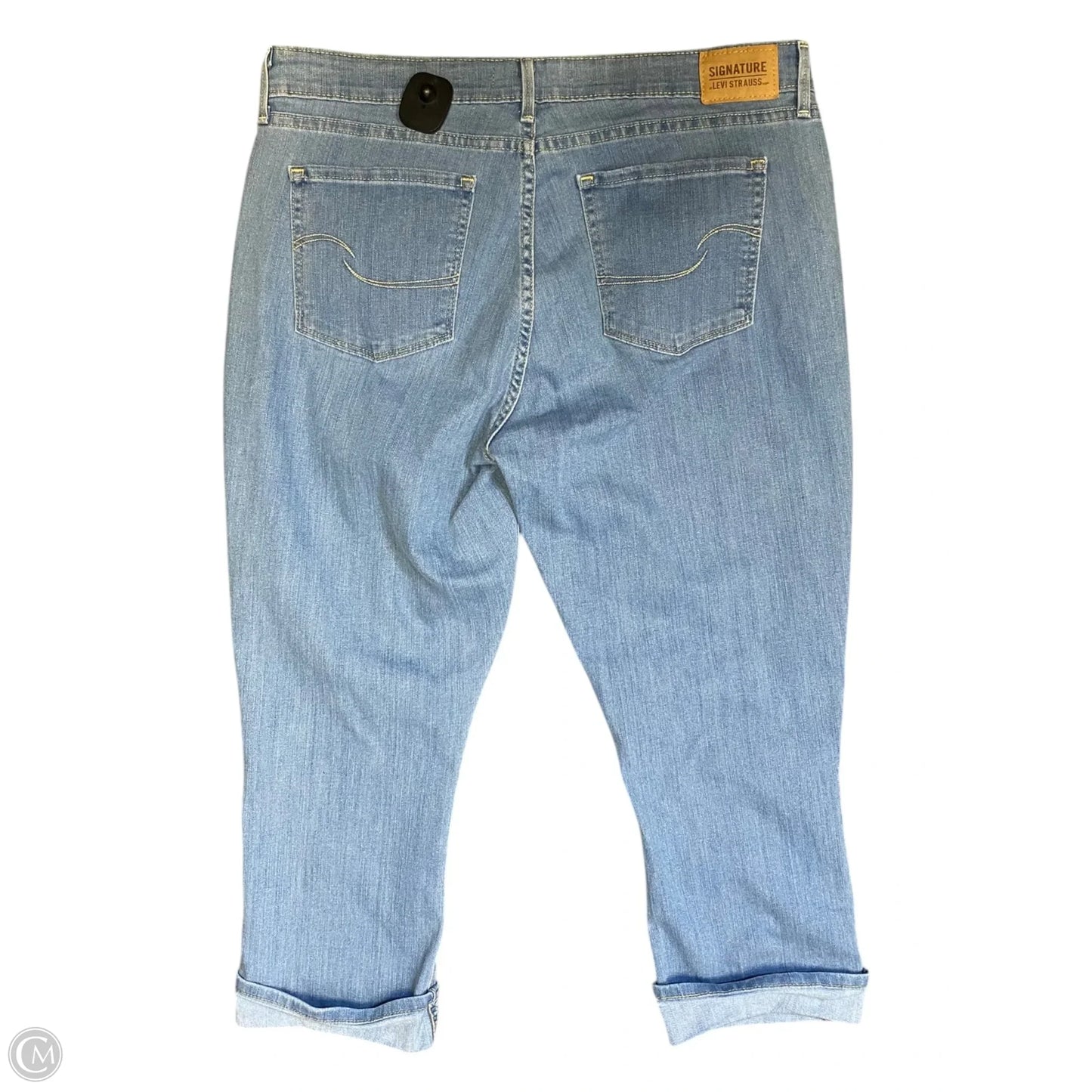 Jeans Cropped By Levis In Blue Denim, Size: 16