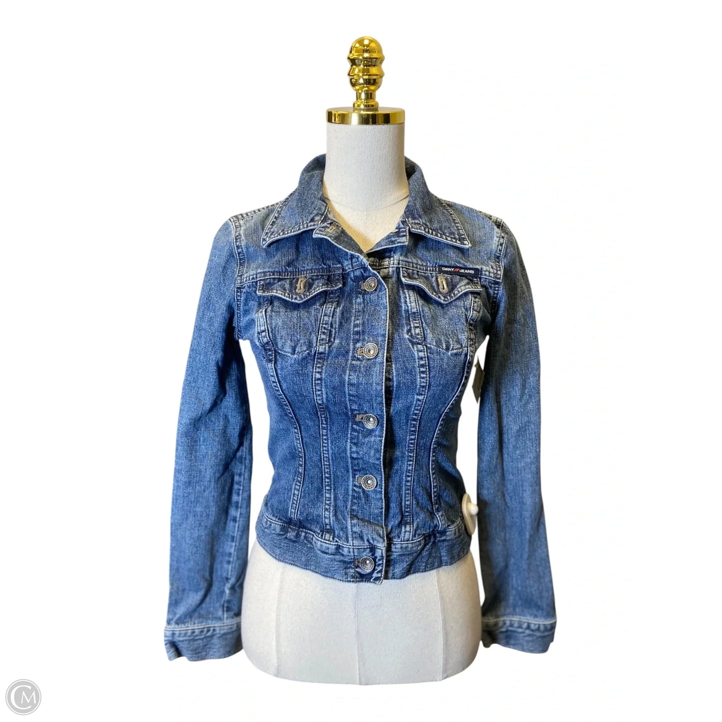 Jacket Denim By Dkny In Blue Denim, Size: S