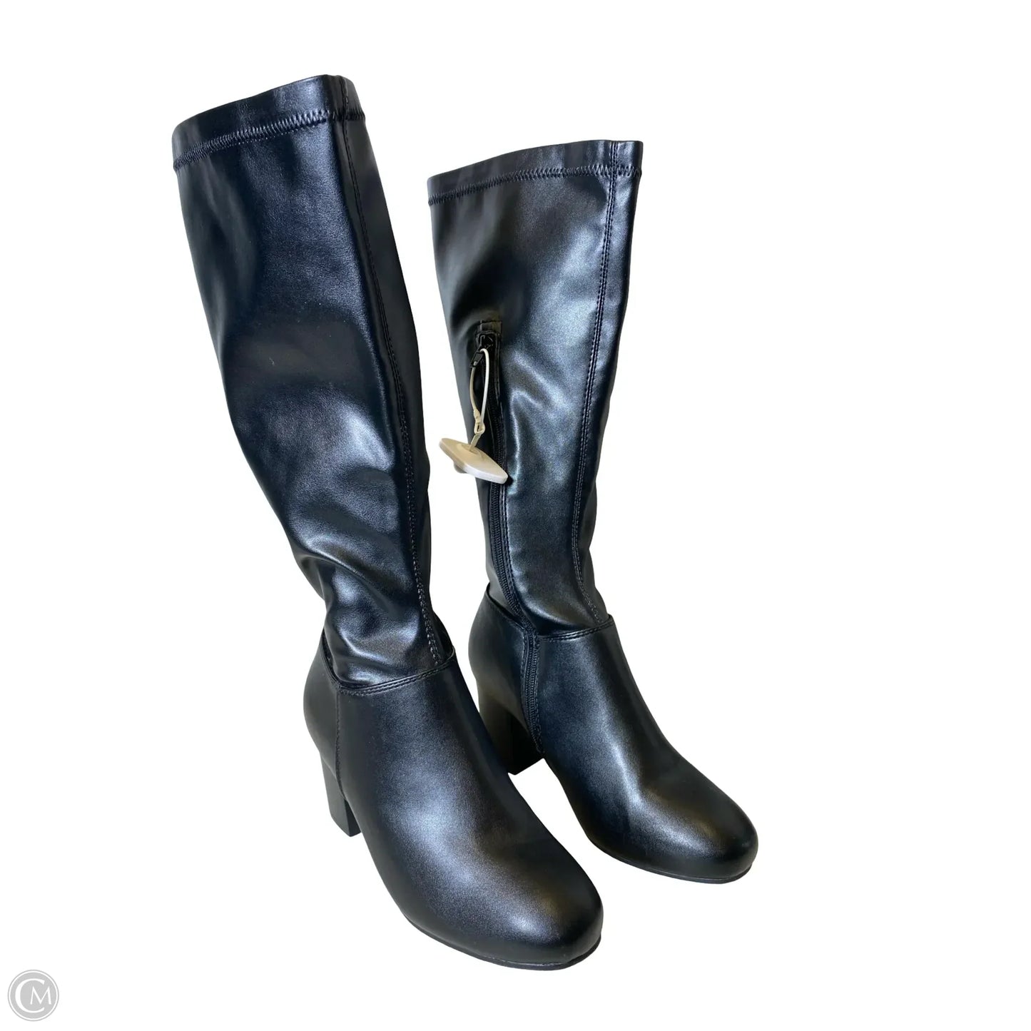 Boots Ankle Heels By Solanz In Black, Size: 7.5 W