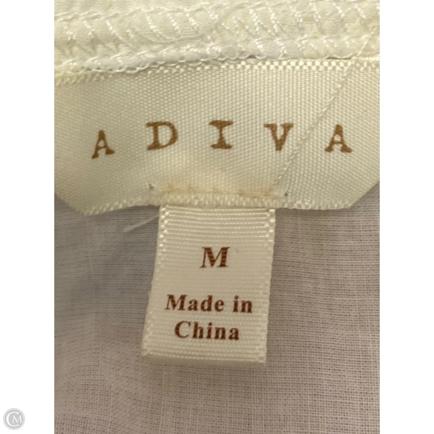 Top Long Sleeve By Adiva In Cream, Size: M