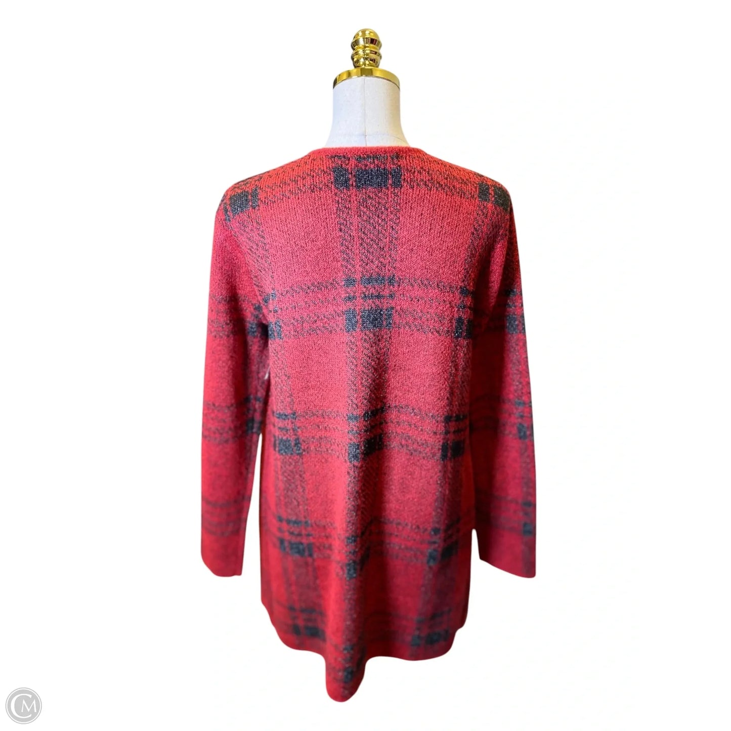 Cardigan By Adrienne Vittadini In Black & Red, Size: L