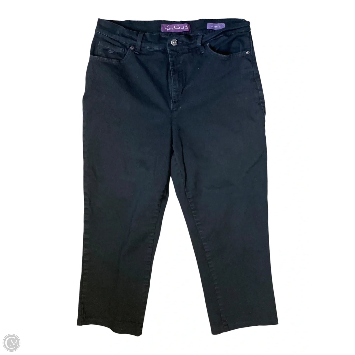 Jeans Straight By Gloria Vanderbilt In Black, Size: 12