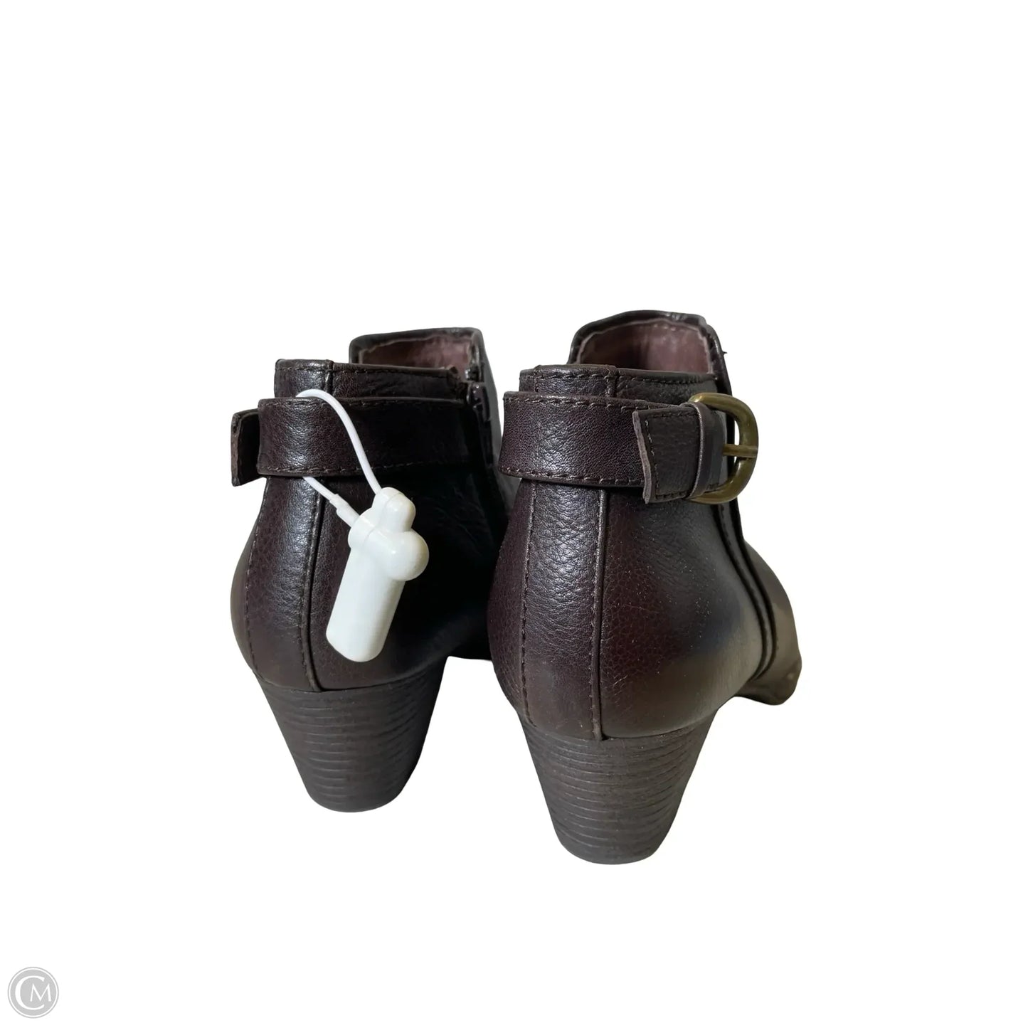Boots Ankle Heels By Clothes Mentor In Brown, Size: 7.5