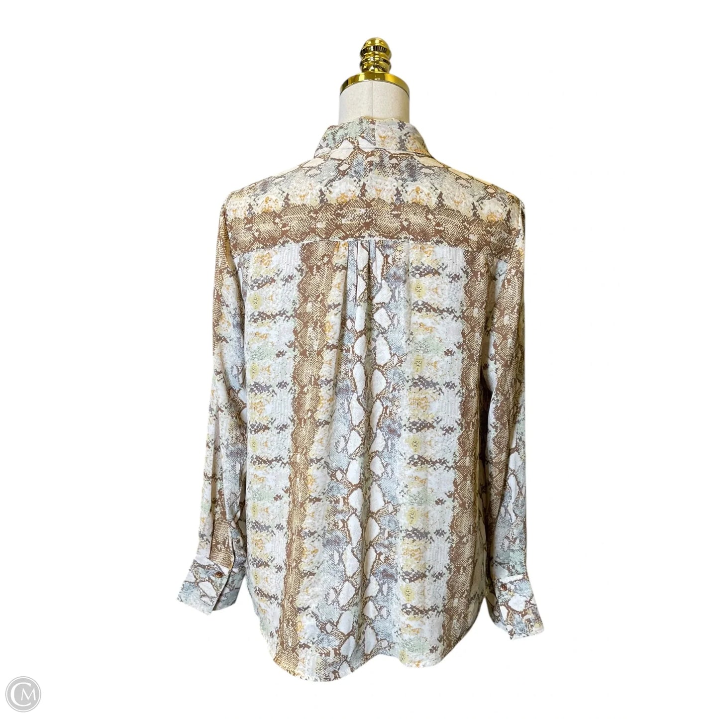 Top Long Sleeve By Rachel Zoe In Snakeskin Print, Size: M