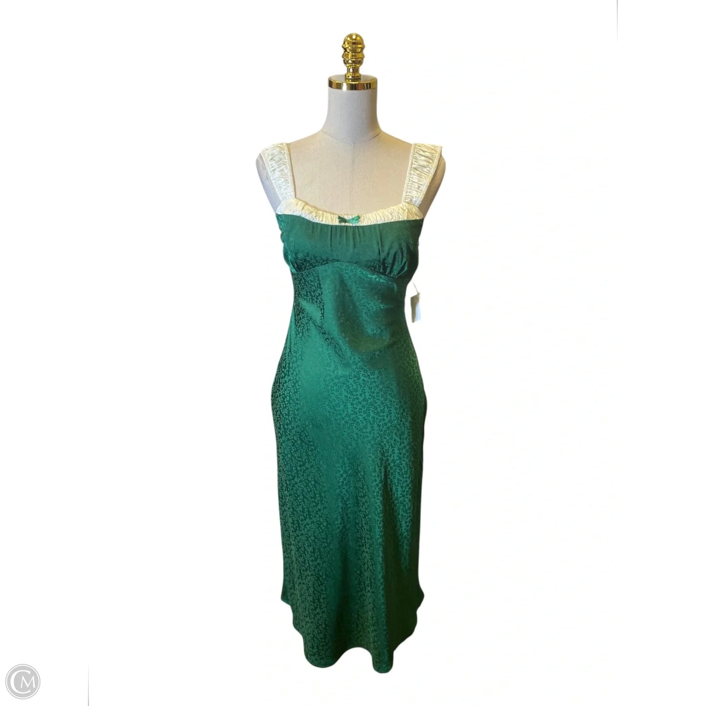 Dress Casual Midi By Lush In Green & White, Size: S