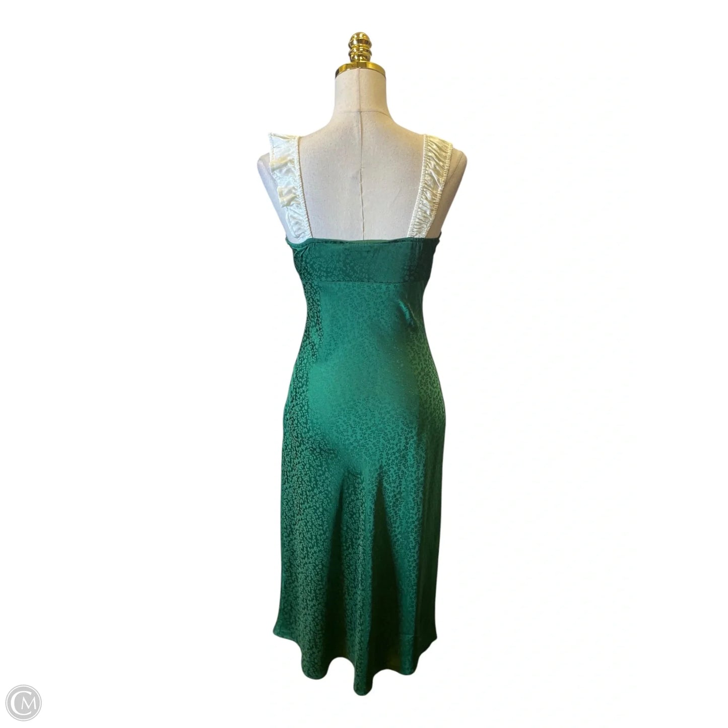 Dress Casual Midi By Lush In Green & White, Size: S