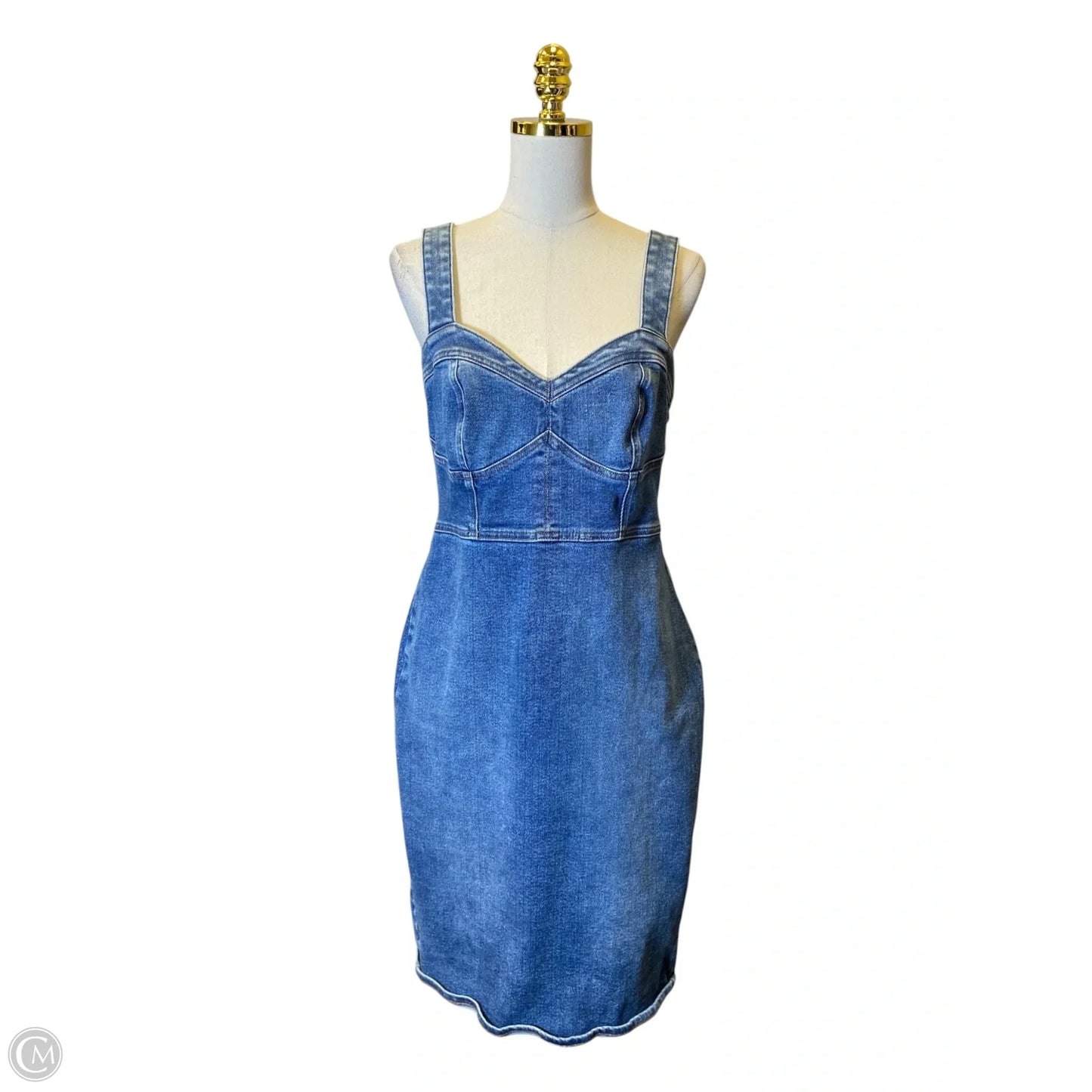 Dress Casual Midi By Express In Blue Denim, Size: M