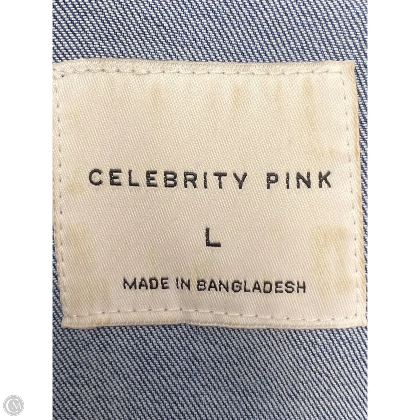 Dress Casual Midi By Celebrity Pink In Blue Denim, Size: L