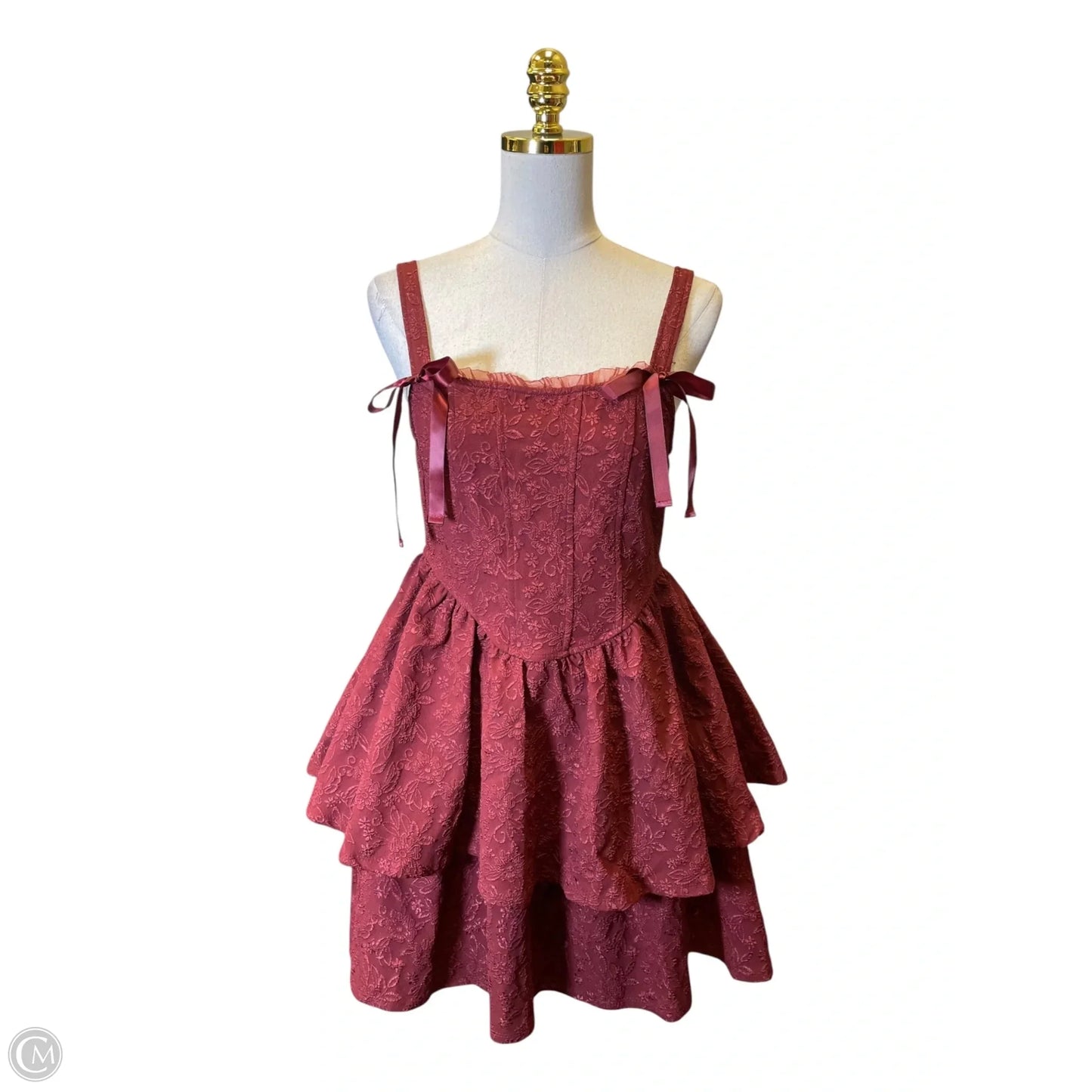 Dress Casual Midi By Trixxi In Maroon, Size: L