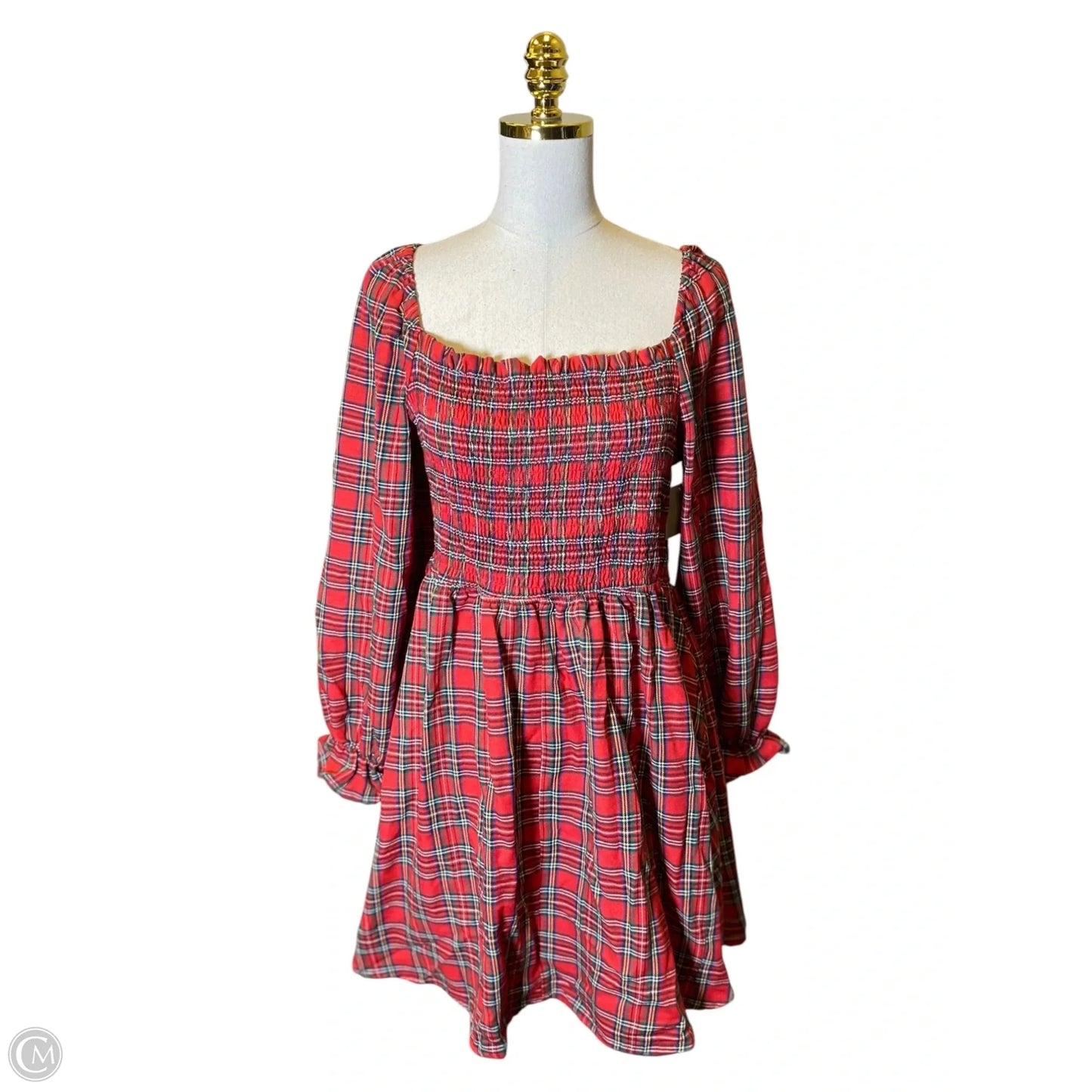 Dress Casual Midi By Clothes Mentor In Plaid Pattern, Size: L