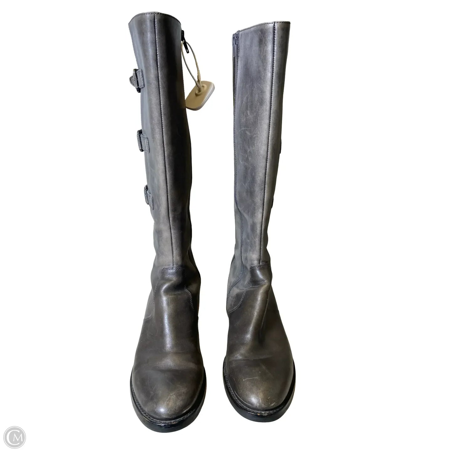 Boots Knee Flats By Ecco In Grey, Size: 10.5