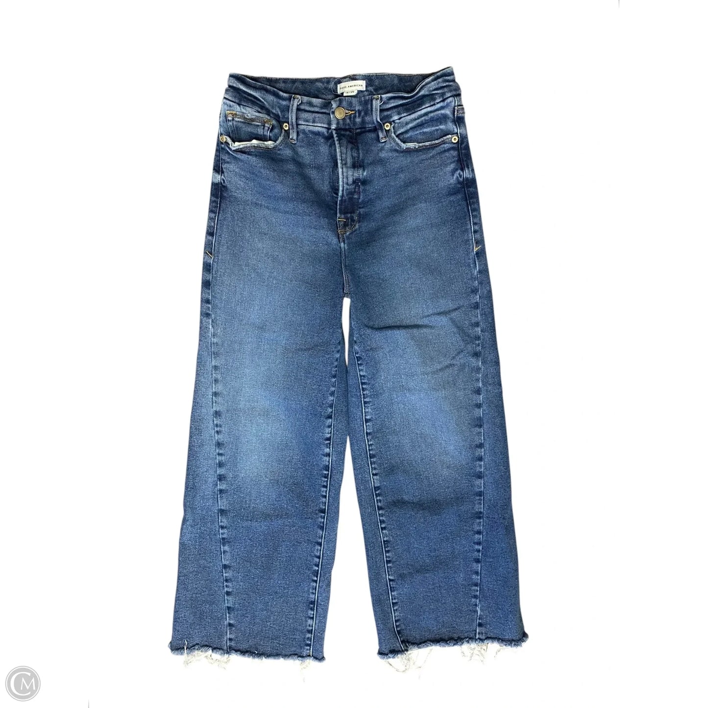 Jeans Straight By Good American In Blue Denim, Size: 8