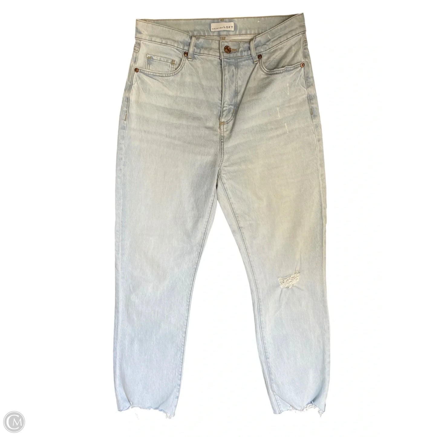 Jeans Straight By Loft In Blue Denim, Size: 4